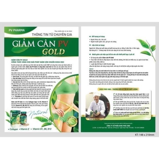 Viên uống giảm cân cấp tốc PV GOLD PHÚC VINH (C/60V) hỗ trợ giảm cân hiệu quả Dược Phúc Vinh 60 Viên