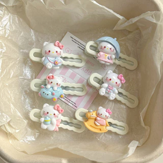 Kẹp tóc Kitty dễ thương, phụ kiện tóc bên hông mới dễ thương, mỏ vịt cô gái màu hồng hoạt hình phụ kiện tóc