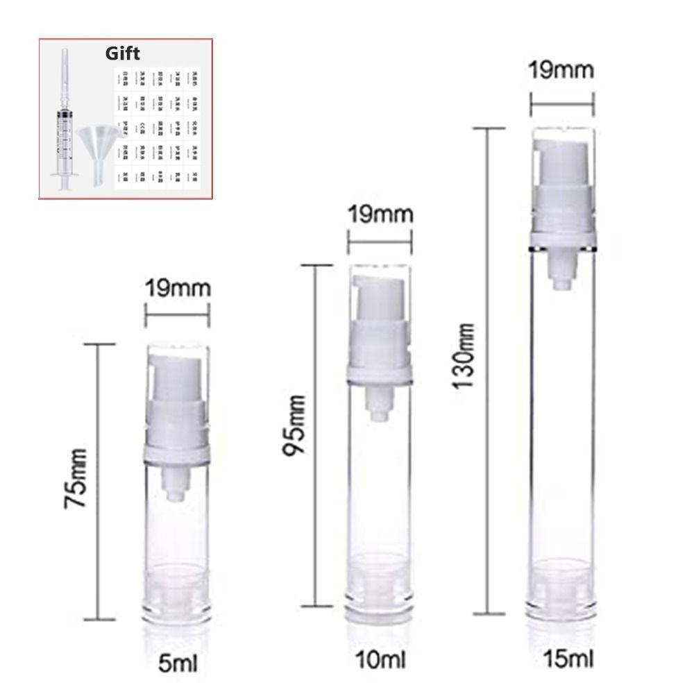 SENRTY 3 / 4 Chai bơm chân không, Bộ chai du lịch rỗng có thể đổ lại, Hộp đựng chất lỏng 5ml / 10ml / 15ml có hộp lưu trữ Nhãn Hộp đựng mỹ phẩm Du lịch