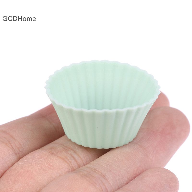 Gcdhome 10 Chiếc Khuôn Bánh Silicon Tròn Muffin Bánh Cốc Nóng Dụng Cụ Nhà Bếp
