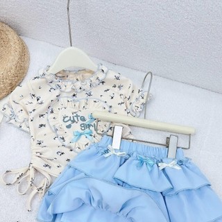 S45- Set áo gân trái tim phối chân váy tầng size từ 8-30Kg