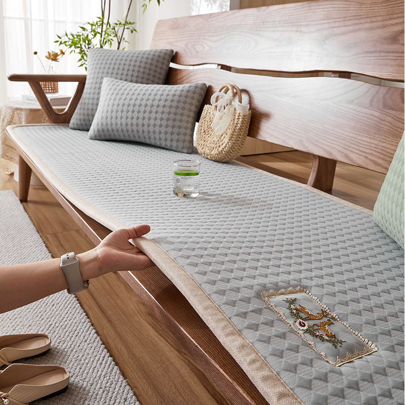 Thảm sofa gỗ chống trượt dày, chống nóng mùa hè, lót ghế gỗ gụ chắc chắn