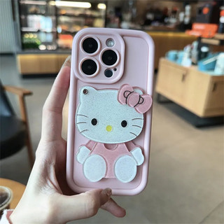 Ốp Điện Thoại Gương Trang Điểm Sanrio Kitty Mèo Cho Samsung Galaxy S24 S23 S21 Plus S24 S23 Ultra S23 S21 S20 FE S24 + S23 + S22 + S21 Girl Y2K Vỏ Mềm Dễ Thương Full Cover