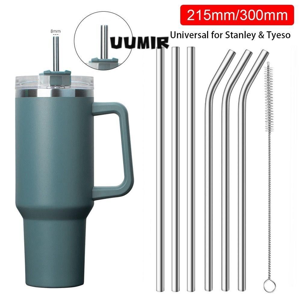 1 Ống Hút Cốc, Ống Hút Inox Uống Bạc, Ống Hút Thẳng Bent 6 Mm 8 Mm Có Thể Tái Sử Dụng Thay Thế Cho 30oz 40oz Tyeso Cup