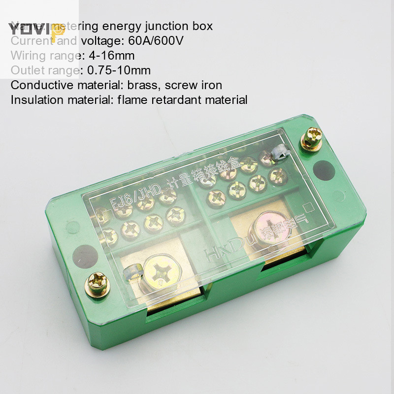 Hộp đầu cuối dây YOVIP Một pha 2 trong 6 / 8-OUT FJ6 / JHD Khối đầu cuối kết nối dây gia đình VN