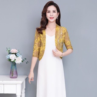 Khăn Choàng Nhỏ Bên Ngoài Phù Hợp Với Váy Nữ Mỏng Mùa Hè 2022 Mới Phù Hợp Với Ren Ngắn plus Kích Thước Cardigan Rỗng Áo Khoác