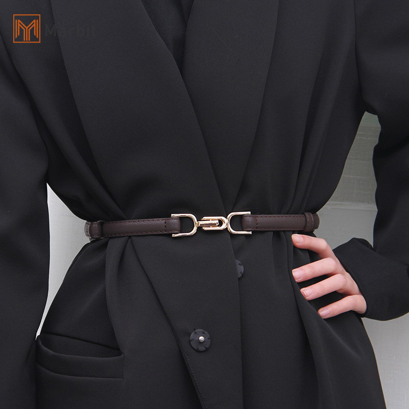 Marbit Nữ Corset Da Khóa Kim Loại Dây Thắt Lưng Giải Trí Đầm Áo Khoác Mới