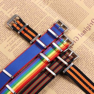 Dây đeo đồng hồ vải NATO phong cách quân sự 20mm 22mm Dây đeo đồng hồ Nylon bền cho thợ lặn SEIKO SKX007 SKX009 Thể thao đầy màu sắc Zulu One Loop Watchband Vòng đeo tay nam nữ