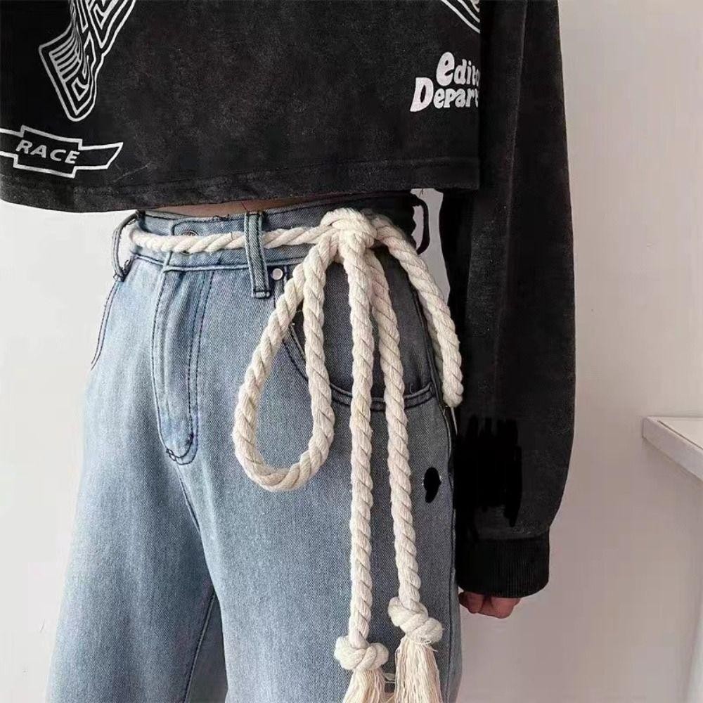Thắt lưng dây dày SEYAWSON, Thiết kế sang trọng Ins Style Tie Thắt lưng, Thắt lưng jean sinh viên cổ điển đa năng
