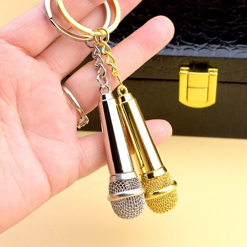 Cinna Phong Cách Thu Nhỏ Micro Chìa Khóa Mô Phỏng Mic Hình Móc Khóa Túi Kích Thước Móc Khóa Chủ Đề Âm Nhạc Phụ Kiện