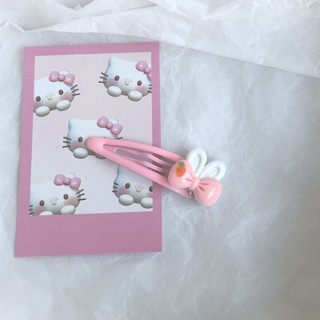 （1k）Phim hoạt hình thỏ màu hồng nơ dễ thương Kẹp mũ hoạt hình Nhật Bản và Hàn Quốc 1k