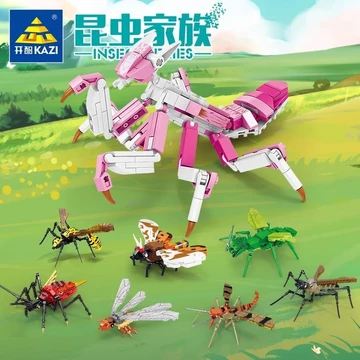 Các khối xây dựng Kaizhi tương thích với các khối xây dựng LEGO ch Kaizhi tương thích với LEGO Giáo dục trẻ em Lắp ráp côn trùng Đồ chơi gia đình Bé trai Lắp ráp Câu đố Mantis Model 05.20