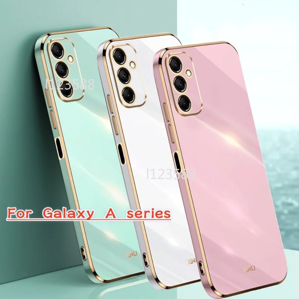 Dành Cho Samsung A56 5G 2025 Vỏ Dành Cho Samsung Galaxy A56 A16 A26 A36 SamsungA56 Ốp Điện Thoại Kết Cấu Sang Trọng Mạ Điện Mịn Sang Trọng Mạ Cạnh Thẳng Ốp Lưng TPU Mềm