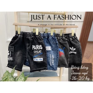 Quần short jean nhí bé trai 10-19kg, quần bò ngố cho bé trai 1 2 3 4 tuổi, quần short bò nhí bé trai56