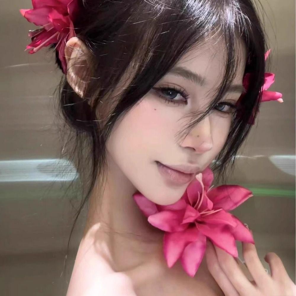 RTJIFSS Lily Flower Hair Clip, Sweet Seaside Holiday Style Duckbill Clip, Phụ kiện tóc thời trang Kẹp bên tạo kiểu Barrettes Girls