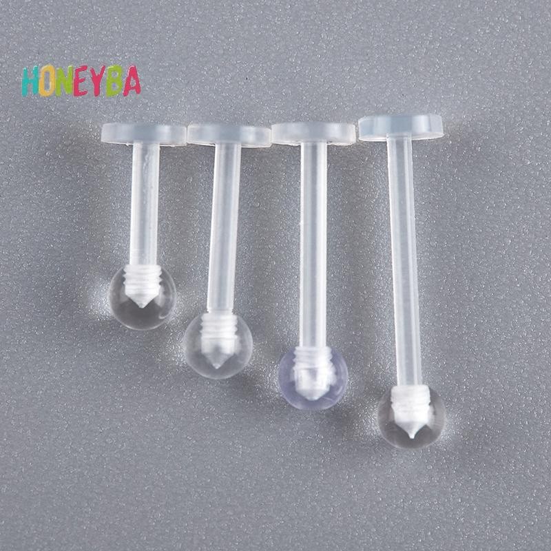 < Honeyba > 10 Chiếc Acrylic Trong Suốt Lip Stud Xuyên Vòng Sụn Tai Thanh Tragus