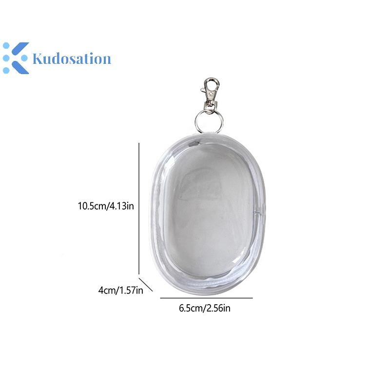 Kudosation Đen Trắng Hình Bầu Dục PVC Trong Suốt Túi Đựng Mỹ Phẩm Tổ Chức Búp Bê Hiển Thị Túi Di Động Tai Nghe Đồng Xu Cáp Dữ Liệu Sạc Túi Bảo Quản