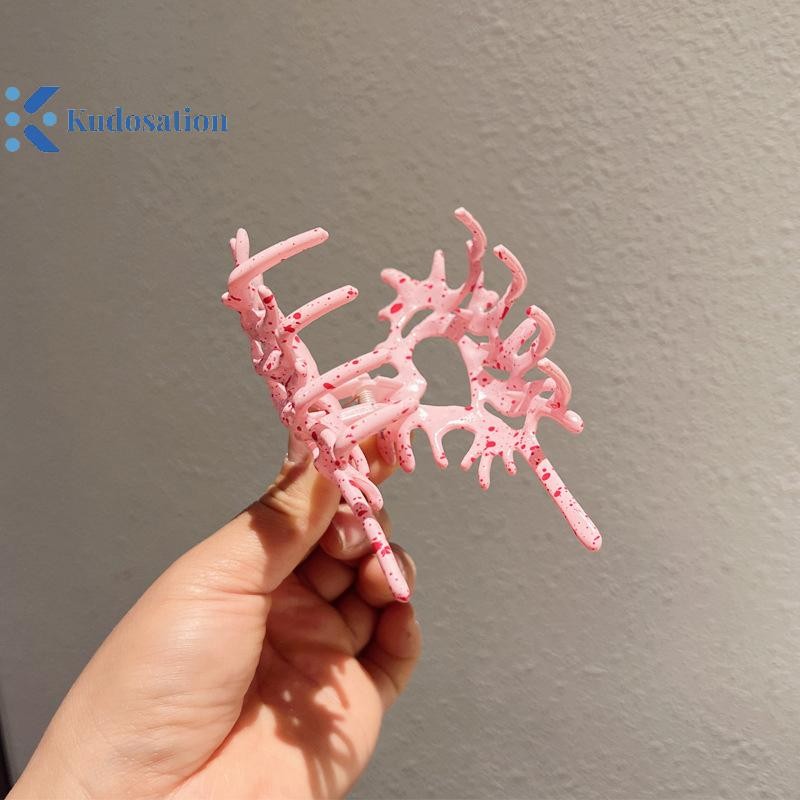 Kudosation 1 Mới INS Kẹp Tóc Phụ Kiện Tóc Màu Xanh Hồng Kim Loại Lỏng Ốc Vuốt Tóc Cho Nữ Thời Trang Bé Gái Nhân Quả Mũ nón