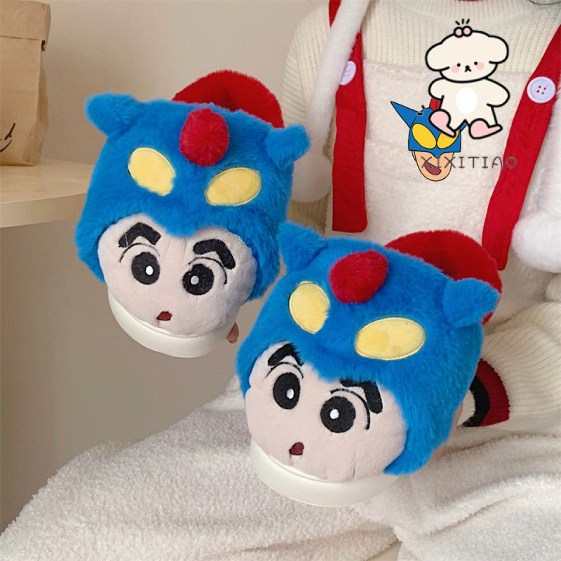 Dép Cotton Xixitiao Crayon Shin-Chan Cặp đôi mùa đông Ngôi nhà dễ thương Giữ ấm