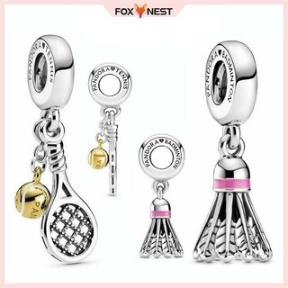 Có sẵn hạt charm vợt tennis & cầu lông, mặt dây chuyền treo (phù hợp với vòng tay charm), trang sức DIY