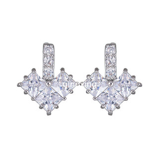 Châu Âu Mỹ ins Phong Cách Mới Nhiều Màu Sắc Zircon Trái Tim Tình Yêu Bông Tai Nữ