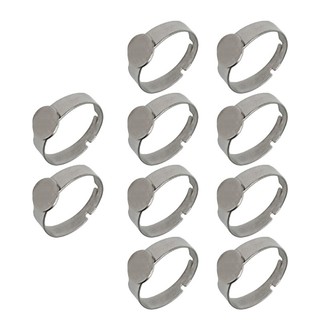 Flgo Bộ 10 Đế Nhẫn Có Thể Điều Chỉnh Bằng Thép Không Gỉ Cho Những Người Hâm Mộ Trang Sức DIY