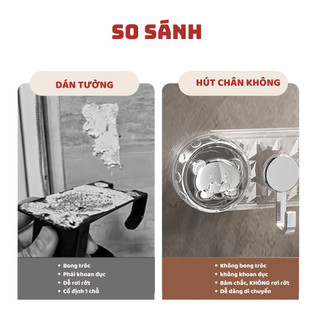 Móc treo quần áo hút chân không nhà tắm Móc treo đồ đa năng Móc treo tường chịu lực tốt NGÓI HOME - MTD03
