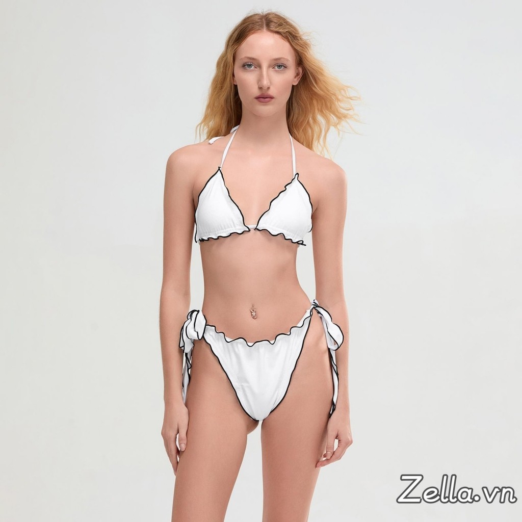 Bộ Bikini 2 mảnh dành cho nữ Bộ đồ tắm cắt cao cấp / kẻ sọc in hình mùa hè
