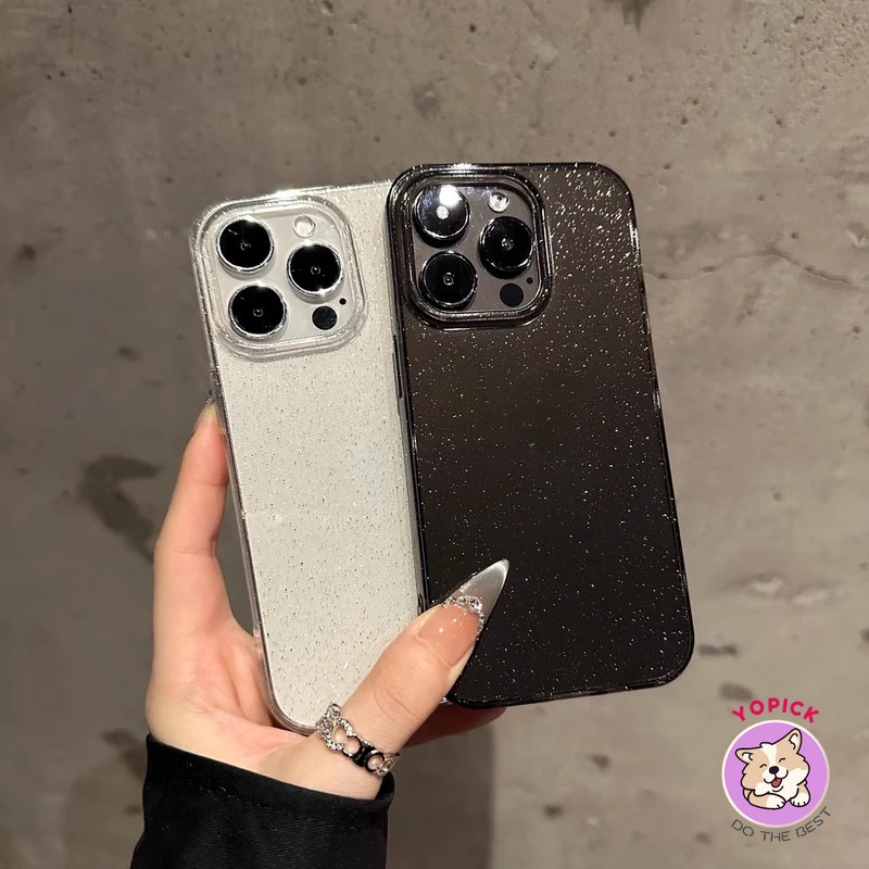 Ốp Điện Thoại flash Sáng Cho iPhone 16 16 16Pro 16Plus 16Pro Max 11 12 13 14Plus 15Pro XR XS Max 6 7 8Plus Trong Suốt Lấp Lánh Điện Thoại Cô Gái Mềm Slicone Bling SF