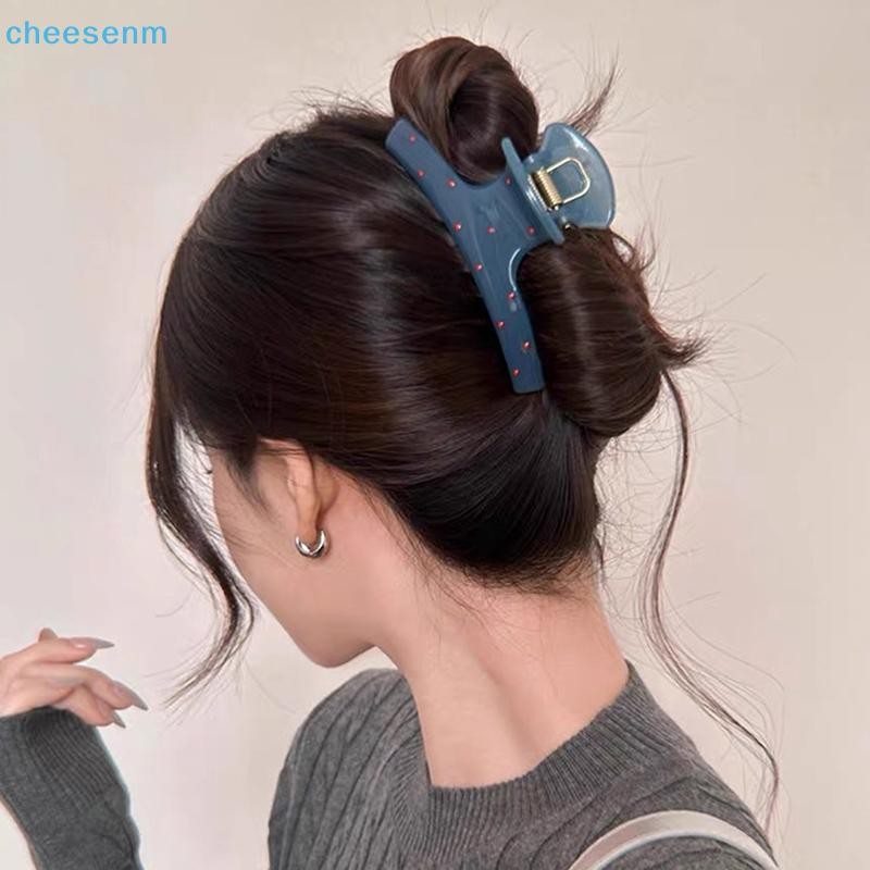 Cheenm 2 Cái / bộ Vintage Xanh Chấm Bi Đỏ Nơ Vuốt Kẹp Kẹp Tóc Barrette Hàn Quốc Mũ Phụ Kiện Dành Cho Nữ VN