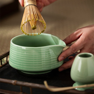 Pha Matcha Bộ Chổi 4in1,Bát đánh matcha,Cây đánh trà xanh matcha, Phới pha matcha và chân đế