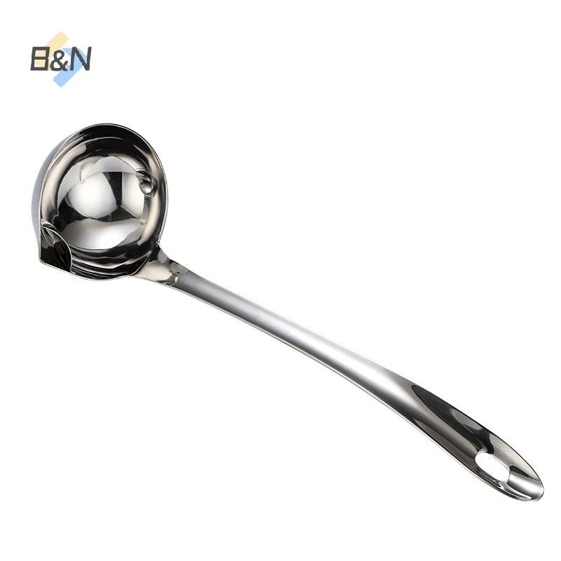 Dụng cụ tách dầu mỡ súp bằng thép không gỉ B & N Muỗng Skimmer Máy lọc súp cho nhà bếp có cách nhiệt Chống bỏng.