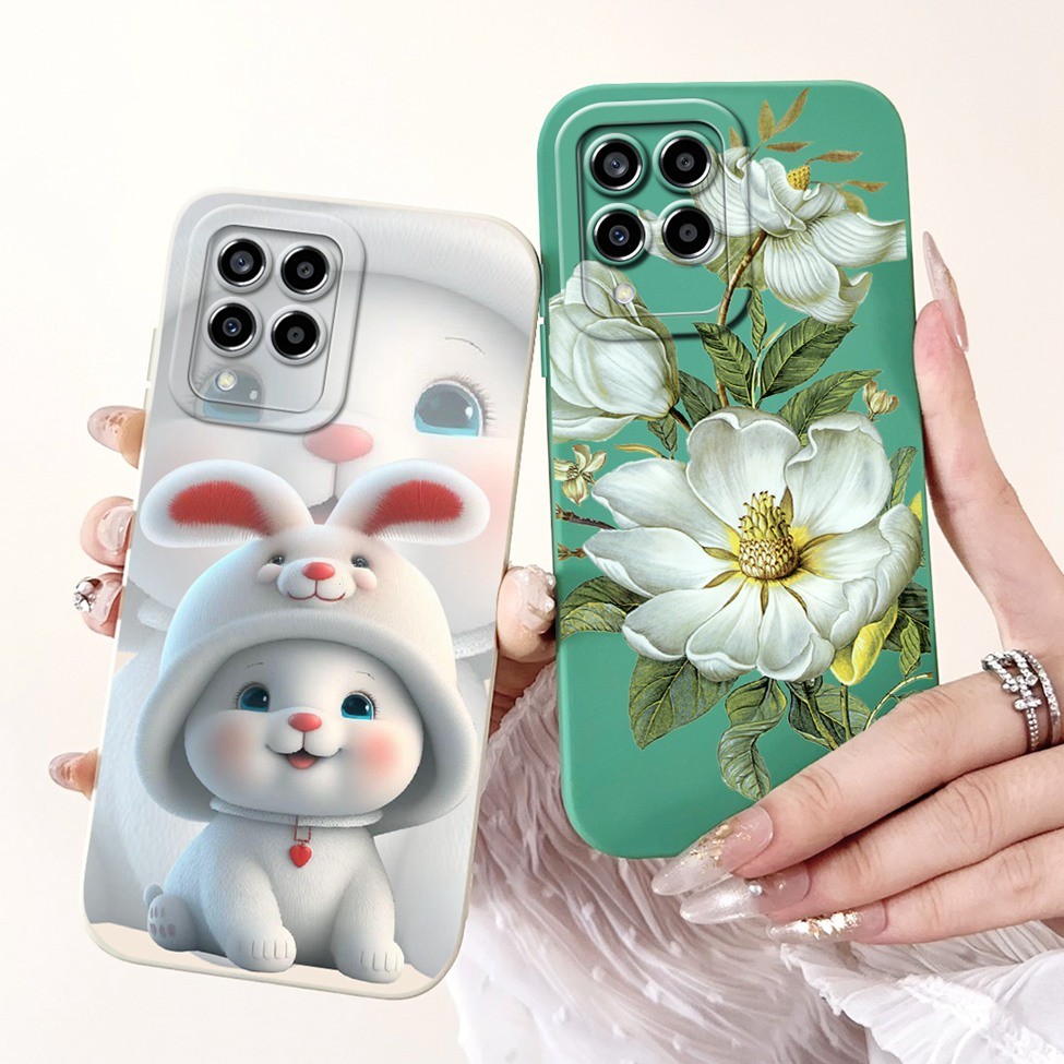 Dành Cho Samsung M33 SM-M336B SM-M336K Ốp Lưng Samsung Galaxy M33 Ốp Lưng Mèo Gấu Trúc Thỏ Thời Trang Hoa Tình Yêu Ốp lưng