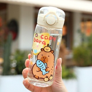 [Còn hàng] Cốc nước trẻ em NOOKSTORY, Chai nước ống hút Capybara chống rò rỉ di động, Cốc uống nước 400ML trong suốt dễ thương Văn phòng tại nhà