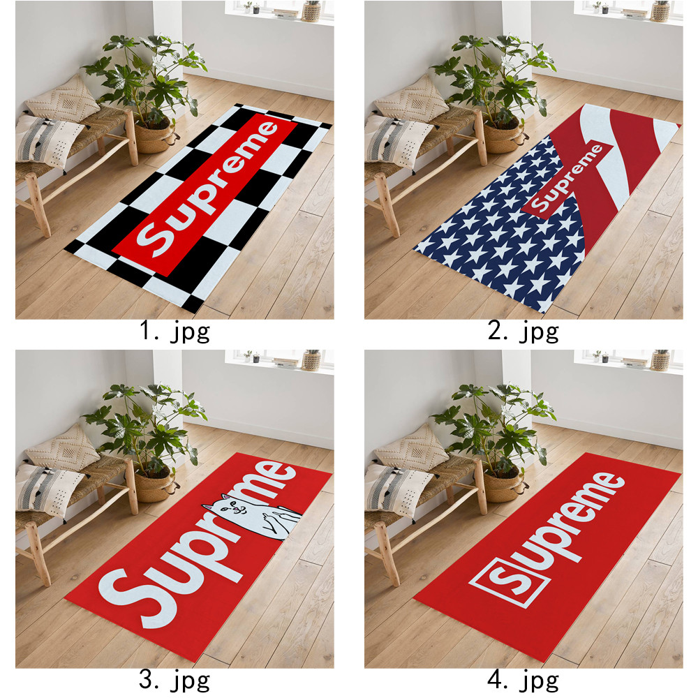 Thảm chống trượt giả Cashmere Supreme Logo Thích hợp cho phòng khách Phòng ngủ