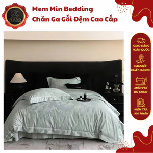 Bộ Chăn Ga Gối Chất Liệu Mướt Mềm Mại In Vân Nổi 3D Nổi Bật Họa Tiết - Memminbedding Luxury