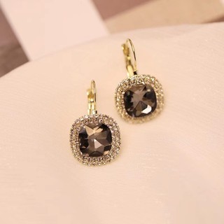 ❣️Nhẹ Sang Trọng Cao Cấp Retro Bông Tai Đen Cam Hồng Pha Lê Sang Trọng Bông Tai Khóa Tai Tinh Tế