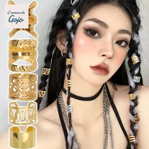phụ kiện dreadlock Phụ Kiện Tóc Phổ Biến - Chiếc Nhẫn Tóc Dreadlock Đa Phong Cách - Kẹp Hạt Tóc Có Thể Điều Chỉnh - Vòng Bím Tóc Hợp Kim