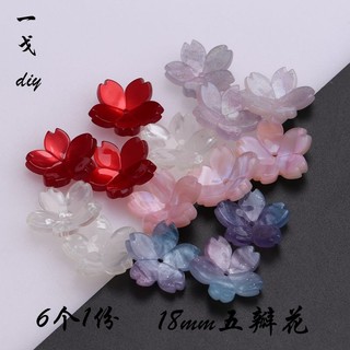 6 Chiếc 1 Bộ 18 Mm Năm Cánh Hoa Một Ge DIY Kẹp Tóc Chất Liệu Acetate Phụ Kiện Tóc Mũ Đội Đầu