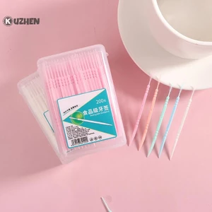 Kuzhen 200 Cái / bộ Nhựa Mềm Hai Đầu Tăm Chăm Sóc Răng Miệng Nha Khoa HOT