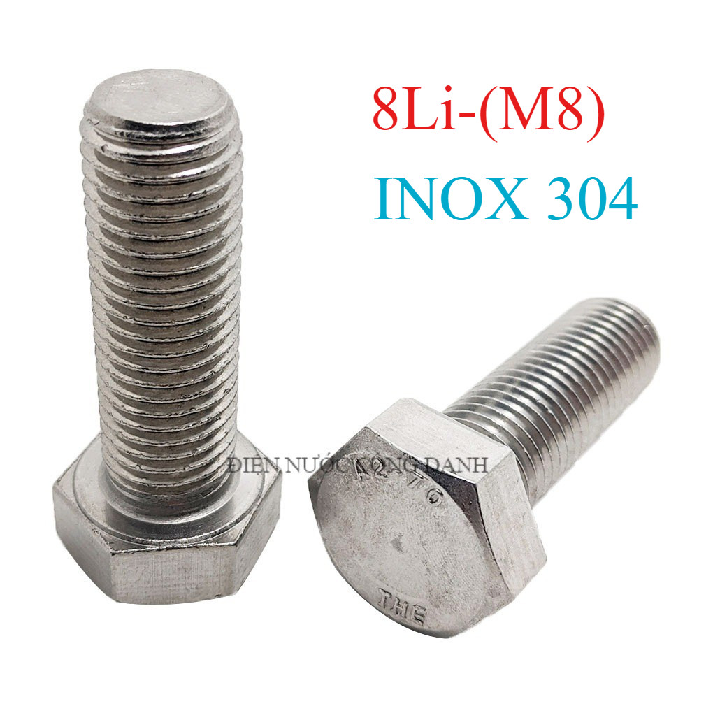 Bulong 8li(M8) INOX 304 KHÔNG RỈ ( đủ size)- COMBO 10 CON+ TÁN- ĐIỆN ...