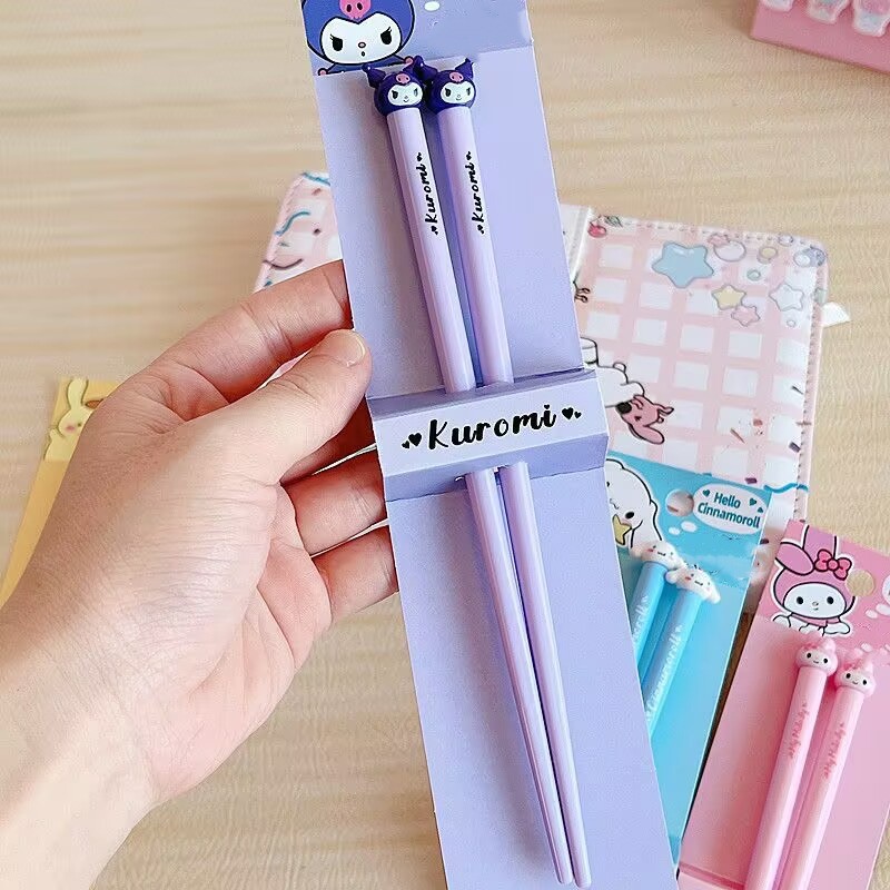 1 Đôi Sanrio Đũa Anime Kuromi Giai Điệu Cinnamoroll Hoạt Hình Có Thể Tái Sử Dụng Đũa Cho Sushi Thực Phẩm Đũa Bộ Đồ Ăn