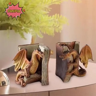 Pnpia 1 Cặp Nhựa Rồng Điêu Khắc Bookend Nghệ Thuật Thủ Công Để Bàn Chặn Sách Phụ Kiện Cho Phòng Học Văn Phòng Tại Nhà Trang Trí Quà Tặng Dễ Thương Boutique