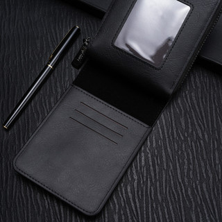 Nam Retro Phong Cách Cao Cấp Ví Đa Năng Đa Năng Hộp Đựng Thẻ Ngắn Có Thể Gập Lại Ví Dây Kéo