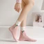 Tất ống giữa BORAGETE, Tất nữ màu kẹo hoa, Tất hoa Tulip hoạt hình bằng vải Cotton thoáng khí dành cho nữ