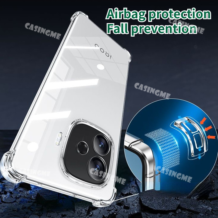 Iqoo Z9 5G 2024 Z9x Túi Khí Trong Suốt Vỏ Điện Thoại Chống Sốc Bảo Vệ Ống Kính Cho IQOO Z9 Z9x IQOOZ9 Z 9 9X 9Z 5G 4G 2024 Ốp Lưng Silicon