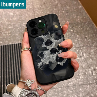 ibumpers Ốp lưng Iphone Hàn quốc xịn Hoa Họa Tiết Đen Ốp Điện Thoại Mỏng Silicon Mềm Chống Bẩn Chống Sốc Cho Iphone 16 15 14 12 13 11 Pro Max Iphon X XS XR X Max IP 7 8 Plus 11 ốp lưng