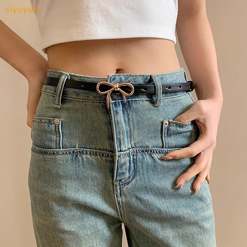 Siyuyan Thời Trang Ngọt Nơ Khóa Nữ Da Mỏng Thắt Lưng Nữ Thiết Kế Dây Thắt Lưng VN