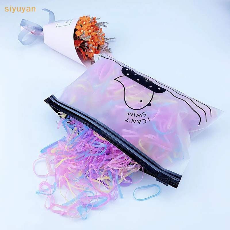 Siyuyan 1000 Chiếc Bé Gái Nhiều Màu Sắc Dùng Một Lần Dây Cao Su Co Giãn Tóc Trẻ Em Đuôi Ngựa Giá Đỡ Dây Cho Trẻ Em Phụ Kiện VN