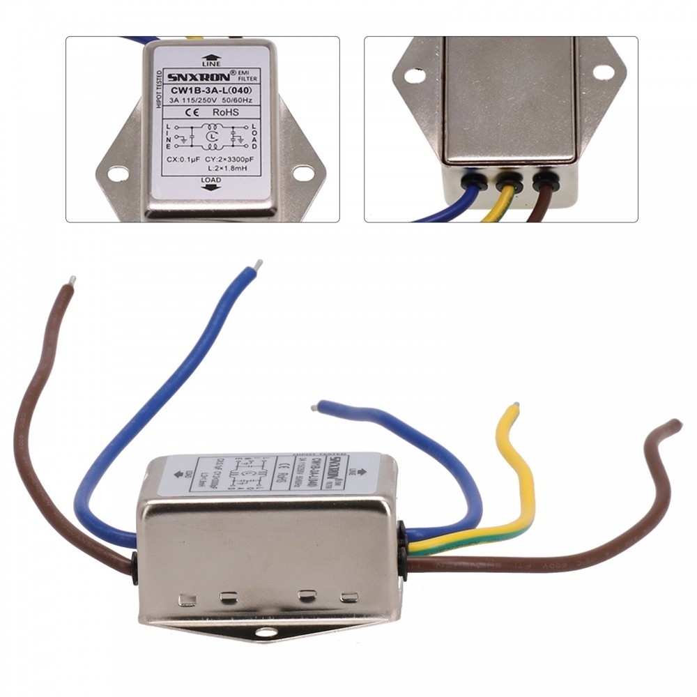 Bộ lọc nguồn Lắp đặt dây hữu ích 1 * 1x 3A / 6A / 10A Chống nhiễu